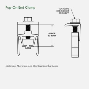 Sunmodo CLMP-END-SMR-S Pop-on End Clamp Silver