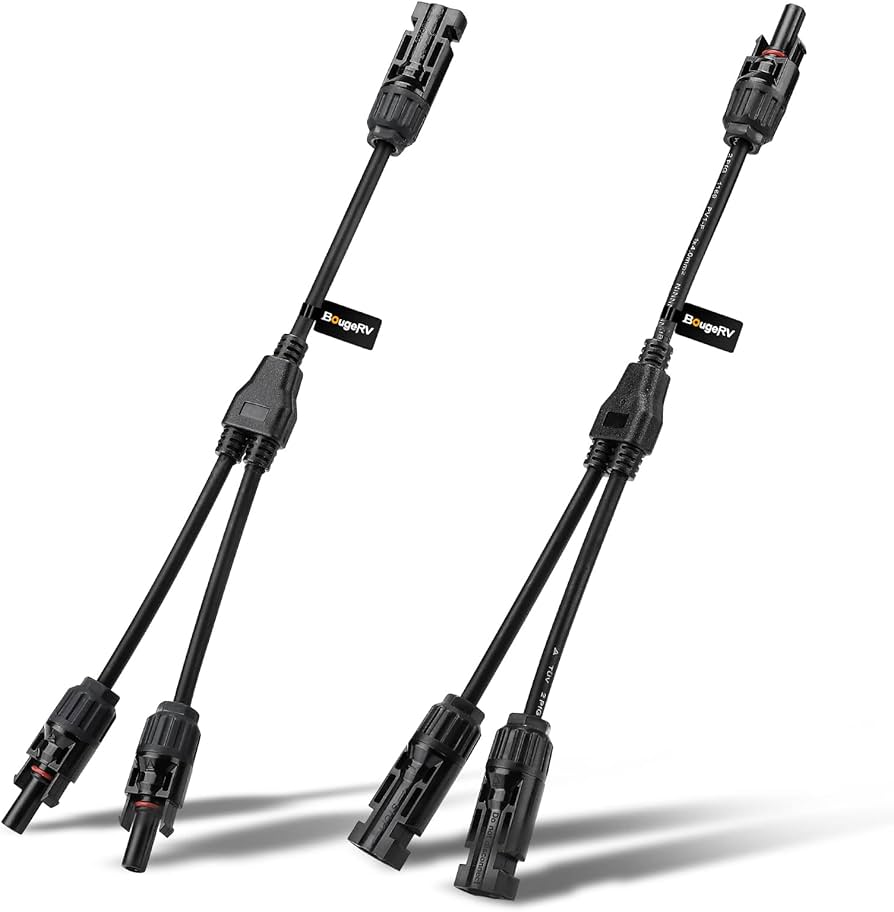 MC4 RV cable joiner pair (two into one Y adapters)