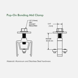 Sunmodo CLMP-MID-SMR-B Pop-on Mid Clamp Black