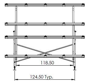 KAGM8-G 8 Module Adjustable Ground Mount [20°-45°-60°] (60 Cell ONLY)