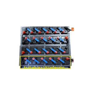Sacred Sun 12 Volt 1000 Ahr Carbon Battery Bank Complete with racking and buss bars 12kWh